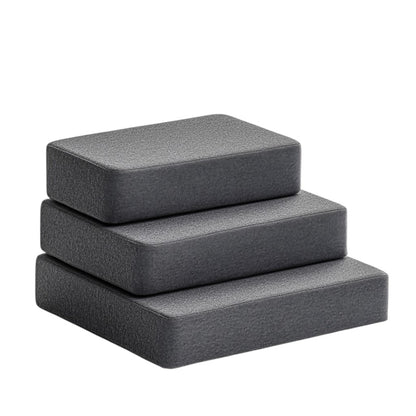 Docky Pet Stairs - High-Density Orthopedic Foam - Professional Grade Joint Support - 4-Step Non-Slip Dog Stairs - Charcoal Grey