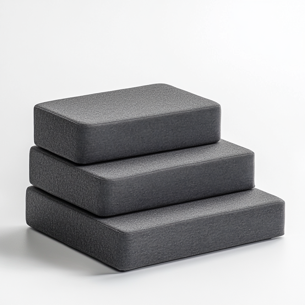 Docky Pet Stairs - High-Density Orthopedic Foam - Professional Grade Joint Support - 4-Step Non-Slip Dog Stairs - Charcoal Grey