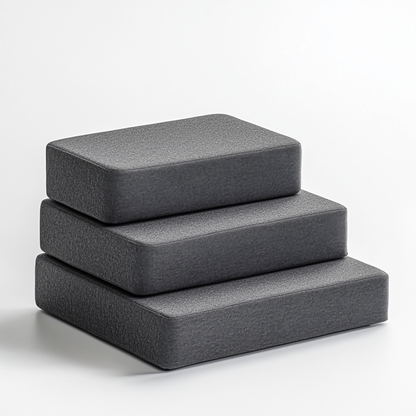 Docky Pet Stairs - High-Density Orthopedic Foam - Professional Grade Joint Support - 4-Step Non-Slip Dog Stairs - Charcoal Grey